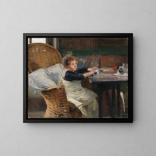 La Convaleciente - Helene Schjerfbeck — cuadro enmarcado en la pared