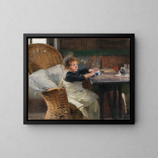 La Convaleciente - Helene Schjerfbeck — cuadro enmarcado en la pared