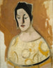 The fortune-teller in a yellow dress - Helene Schjerfbeck — artwork view
