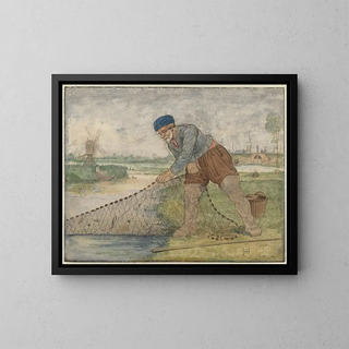 Hendrick Avercamp - A Fisherman Hauling in his Net.webp