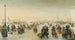 Disfrutar del hielo cerca de una ciudad - Hendrick Avercamp — vista de la obra