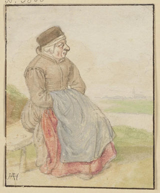 Hendrick Avercamp - Seated woman to the right.webp