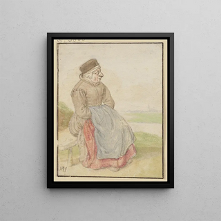 Hendrick Avercamp - Seated woman to the right.webp