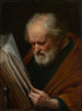 Figura de medio cuerpo de un apóstol leyendo - Hendrick Bloemaert — vista de la obra