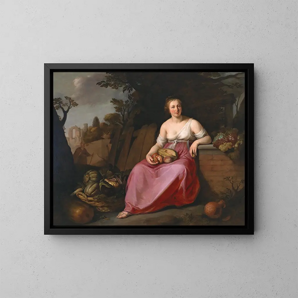 Vertumne et Pomone - Hendrick Bloemaert — cuadro enmarcado en la pared