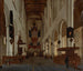 del interior de la Oude Kerk de Delft vista hacia el oeste - Hendrick Cornelisz van Vliet — vista de la obra