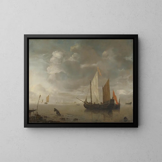 de calma marina - Hendrick Jacobsz Dubbels — cuadro enmarcado en la pared