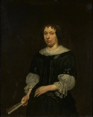 Hendrick Ten Oever - Portrait of a lady with a folding fan.webp