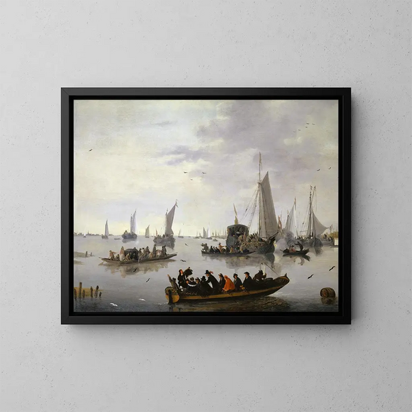 Recepción festiva de un yate de Estado - Hendrick de Meijer — cuadro enmarcado en la pared