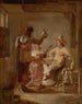 Dos soldados y una niña con un laúd - Hendrick van der Burgh — vista de la obra