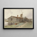 Mill with wooden buildings near Amsterdam - Hendrik Abraham Klinkhamer — framed artwork on a wall