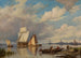 Un puerto tranquilo - Hendrik Barend Koekkoek — vista de la obra