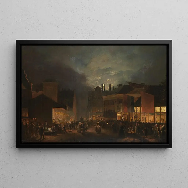 Hendrik Gerrit ten Cate - Kermis op de Botermarkt bij avond.webp