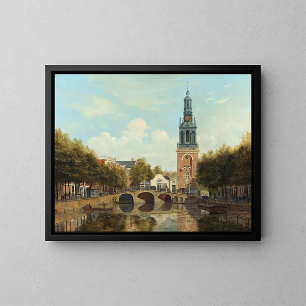 La Torensluis and the Jan Roodenpoort Tower in Amsterdam - Hendrik Gerrit ten Cate — framed artwork on a wall