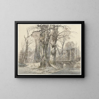 Hendrik Gerrit ten Cate - Winterlandschap met poort tussen bomen.webp