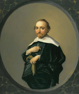 Hendrik Gerritsz Pot - Portrait Of A Bearded Man Wearing A Black Coat With A Large White Collar Holding A Pair Of Gloves.webp