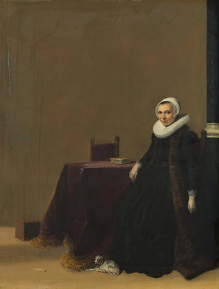 Hendrik Gerritsz Pot - Portrait of a Woman with a Dog.webp