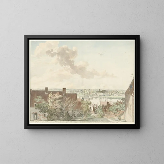 Hendrik Hoogers - Gezicht te Nijmegen met een veer over de rivier.webp
