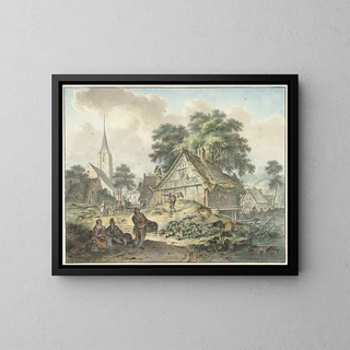 Hendrik Meijer - Vervallen woning en dorpskerk.webp