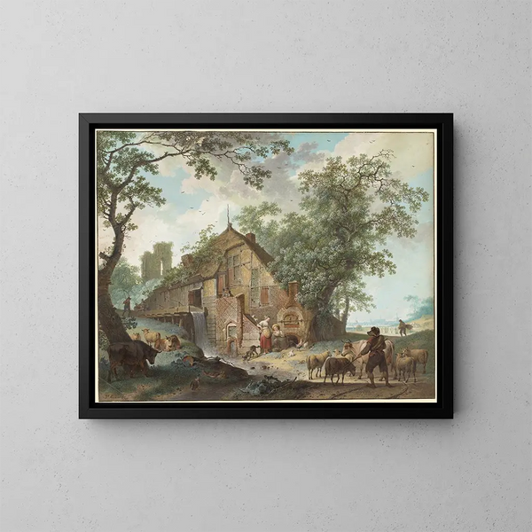 Una escena de verano - Hendrik Meyer — cuadro enmarcado en la pared
