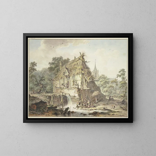 Hendrik Meyer - Eine Wassermhle mit vielen Figuren.webp