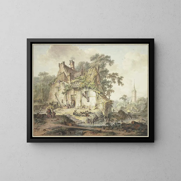 cerrado junto a un arroyo - Hendrik Meyer — cuadro enmarcado en la pared