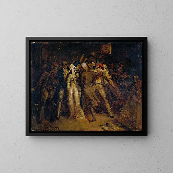 Arrestación de Charlotte Corday - Hendrik Scheffer — cuadro enmarcado en la pared