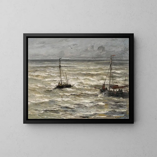 Ocean scene painting - Hendrik Willem Mesdag — framed artwork on a wall