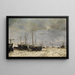 Paisaje de polder con barcos congelados - Hendrik Willem Mesdag — cuadro enmarcado en la pared