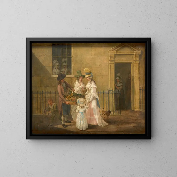Vendedor de verduras - Hendrik Willem Schweickhardt — cuadro enmarcado en la pared