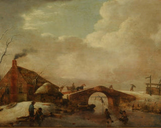 Winter Landscape Painting - Hendrik Willem Schweickhardt — artwork view