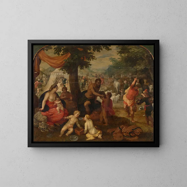 The Israelites in the Desert - Hendrik van Balen — framed artwork on a wall