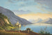 View of Lake Geneva with Figures in a Vineyard in the Foreground, Chillon Castle in the Distance - Hendrikus Johannes Knip — artwork view