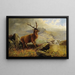 Ciervo en el arroyo de montaña - Henry Morris — cuadro enmarcado en la pared