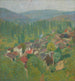 Henri Martin - Vista de los tejados de Labastide-du-Vert en verano - Henri Martin — vista de la obra
