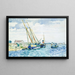 Escena marina, barcos cerca de Venecia - Henri-Edmond Cross — cuadro enmarcado en la pared
