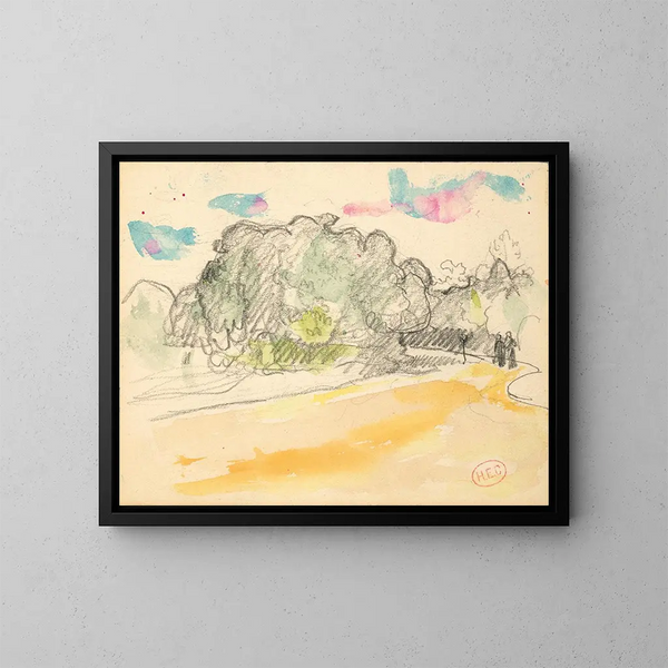 Promenade à Paris dans le bois de Boulogne - Henri-Edmond Cross — framed artwork on a wall