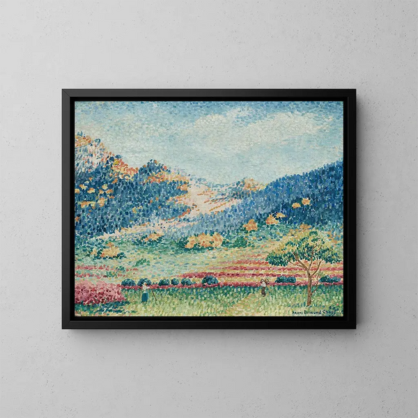 Landscape with the Small Moorish Mountains - Henri-Edmond Cross — framed artwork on a wall