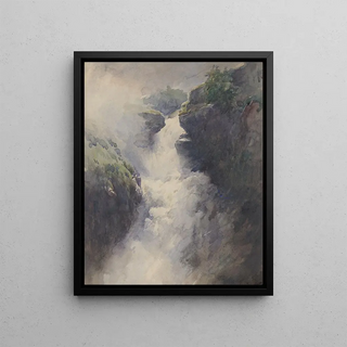HenriJoseph Harpignies - A Cascade in the Mountains.webp