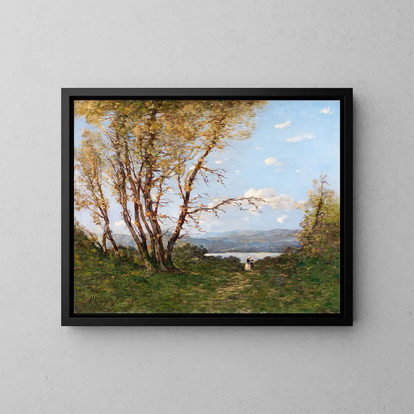 Un paisaje - Henri-Joseph Harpignies — cuadro enmarcado en la pared