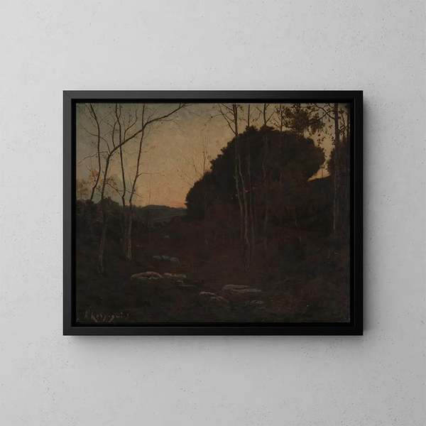 la Claridad en el bosque de Fontainebleau - Henri-Joseph Harpignies — cuadro enmarcado en la pared