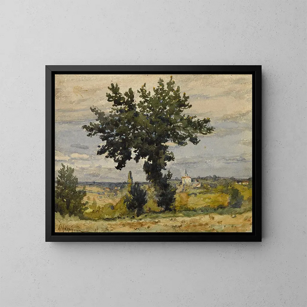 L'arbre au bord du chemin - Henri-Joseph Harpignies — cuadro enmarcado en la pared