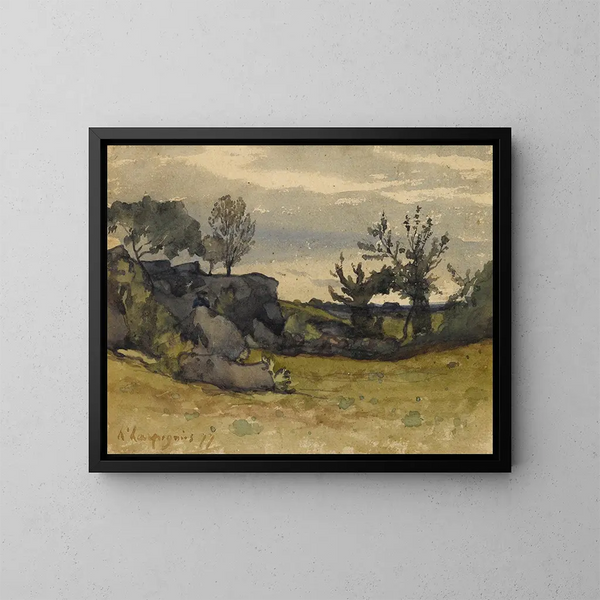 El Valle - Henri-Joseph Harpignies — cuadro enmarcado en la pared
