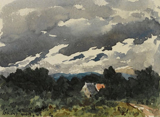 HenriJoseph Harpignies - Paysage nuageux au crpuscule.webp