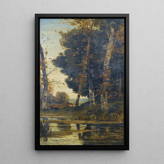 HenriJoseph Harpignies - Scne de chasse courre.webp