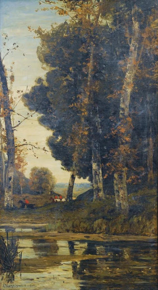 HenriJoseph Harpignies - Scne de chasse courre.webp
