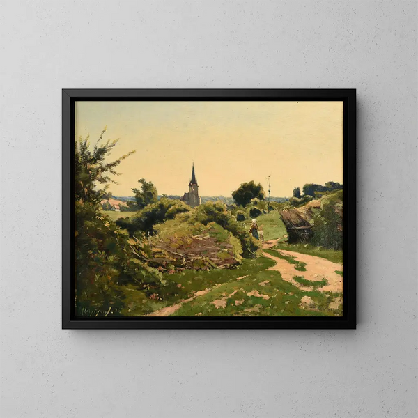 Tiempo de sol en Saint-Priv - Henri-Joseph Harpignies — cuadro enmarcado en la pared