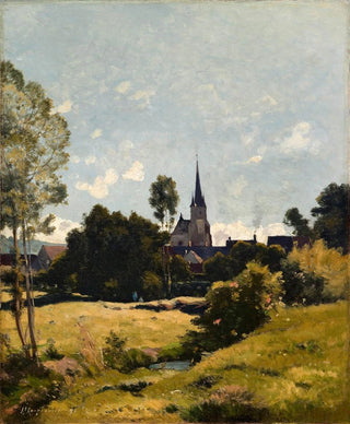 HenriJoseph Harpignies - The Village Church.webp
