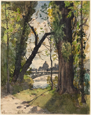 HenriJoseph Harpignies - View of the Institut de France from the Foot of the Pont Royal.webp