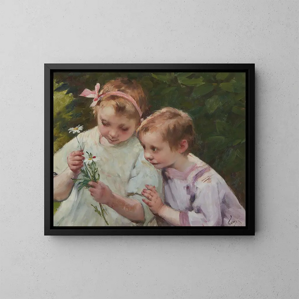 Flores para mamá - Henri Jules Jean Geoffroy — cuadro enmarcado en la pared